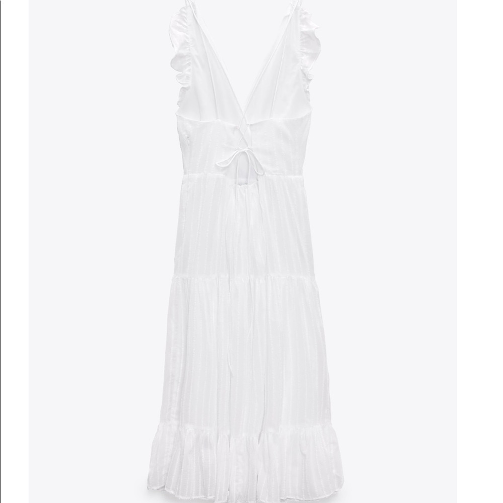 Zara XS White Midi Dress 3666/152 - Picture 6 of 6